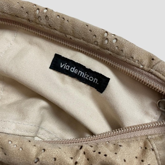 VIA DEMIZON. MICROSUEDE HOBO BAG 🇯🇵 MADE IN JAPAN - Picture 4 of 7